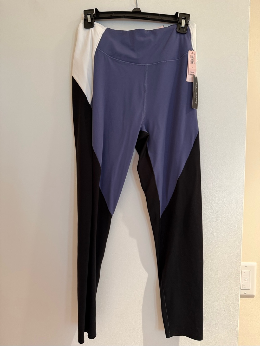 Women’s Colorblock High-Waist Leggings - Black, Blue & White size large